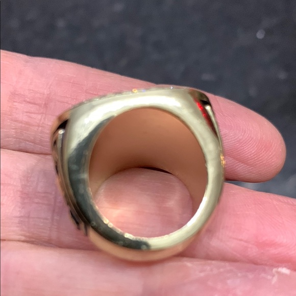 Gold plated Soccer Diamanté Class Ring - Picture 5 of 6